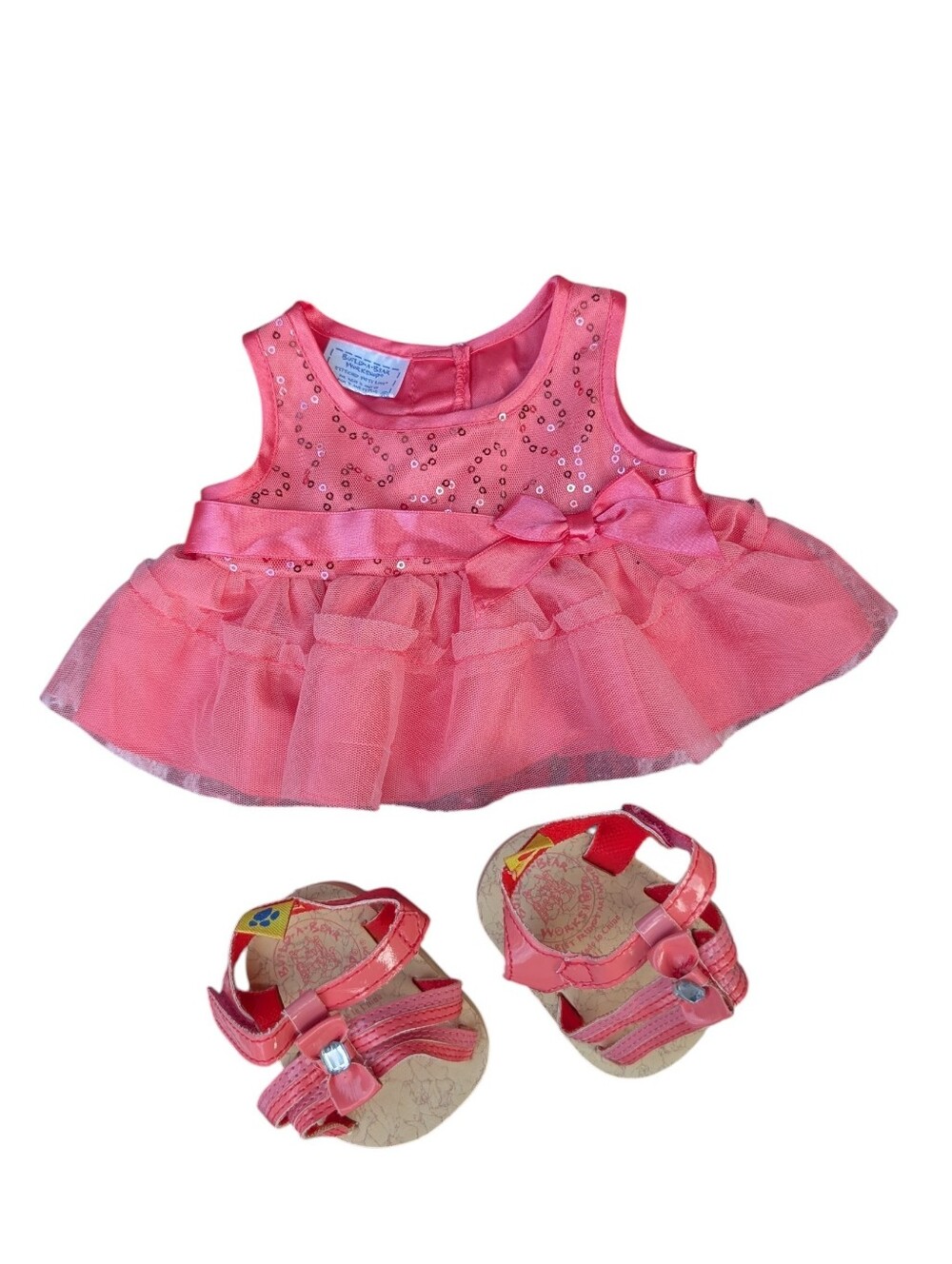 Build-a-Bear Pink Sequin Dress And Wedge Shoes - Outfit - BAB NOT INCLUDED